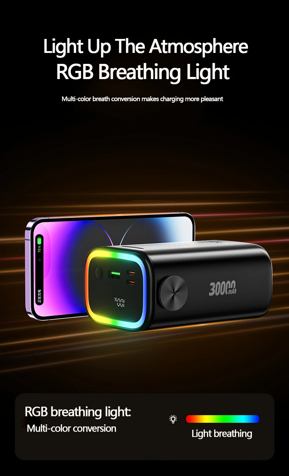 Awei P15K PD 100W Powerful Power Bank 30000mAh description image 6