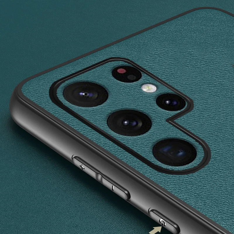 Coque de luxe en cuir et Silicone souple, étui antichoc pour Samsung Galaxy S22 Ultra S21 S20 FE S10 Plus A52 A53 5G_voghion.com