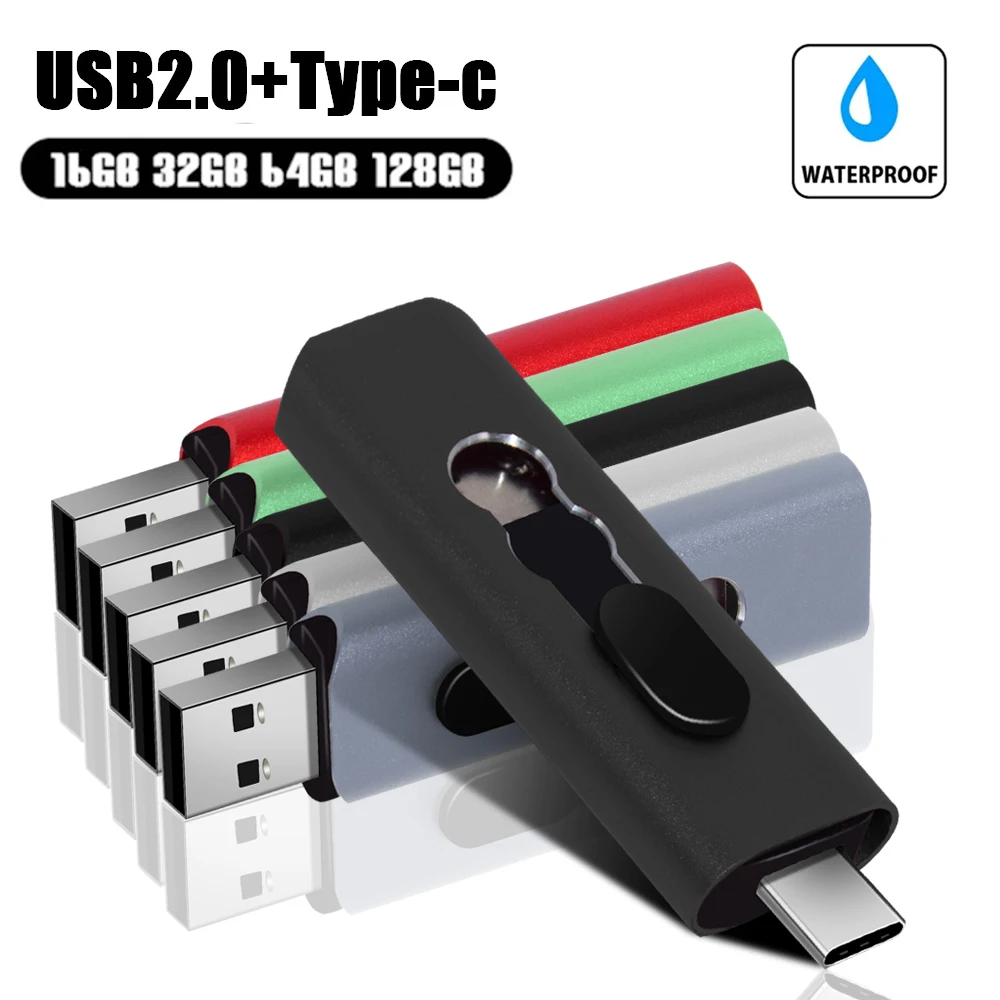 키 고속 USB 플래시 드라이브, OTG 펜 드라이브, 32GB USB 스틱, 펜드라이브 플래시 디스크, 안드로이드 PC, 자동차, TV용, USB C 128GB, 64GB
