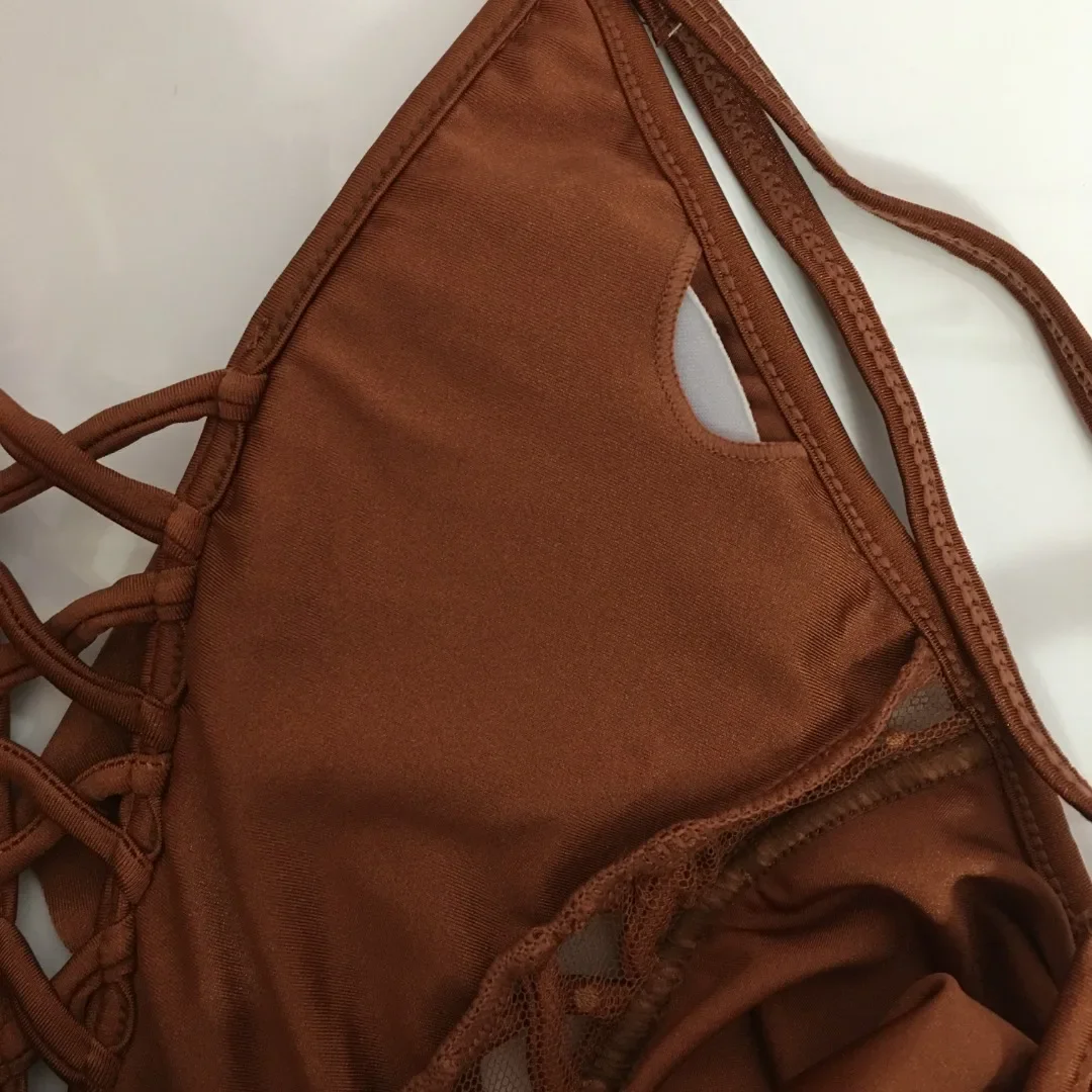 Summer Swimsuit Women's Sexy Bikini Hollow Small Chest Gathered, Conservative Covering Belly, Slim One Piece Swimsuit