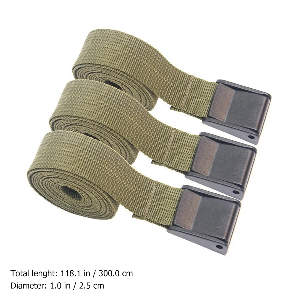 3Pcs Green Press Buckle Straps Tie Down Straps Cargo Tie Camping Bag Fixing