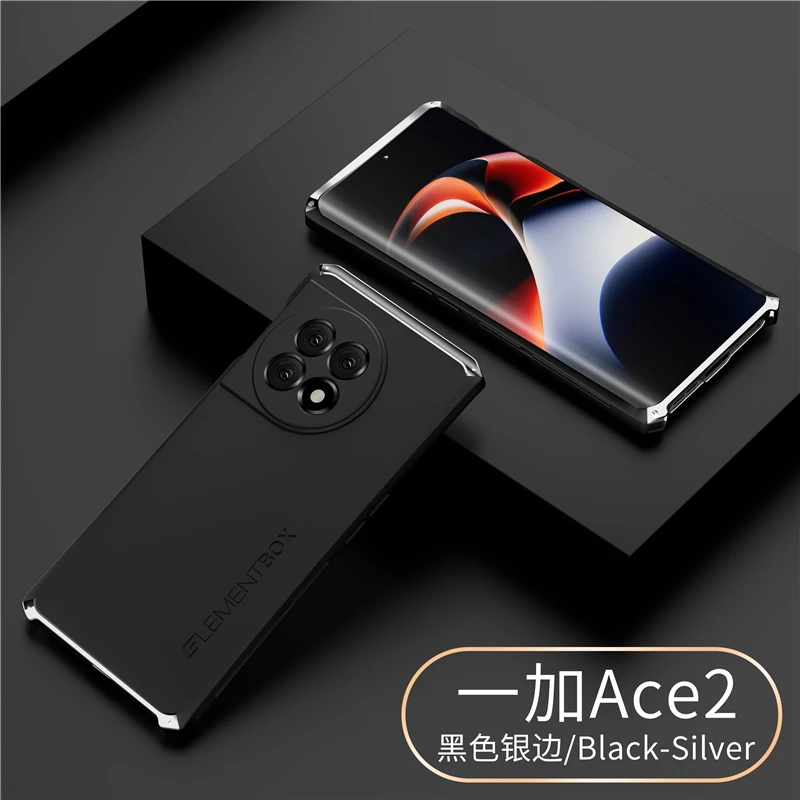 

Aluminum Metal Armor Shockproof Phone Case For OnePlus 11R 1+Ace 2 6.74 inches Hard Plastic Protective Back Cover Fundas