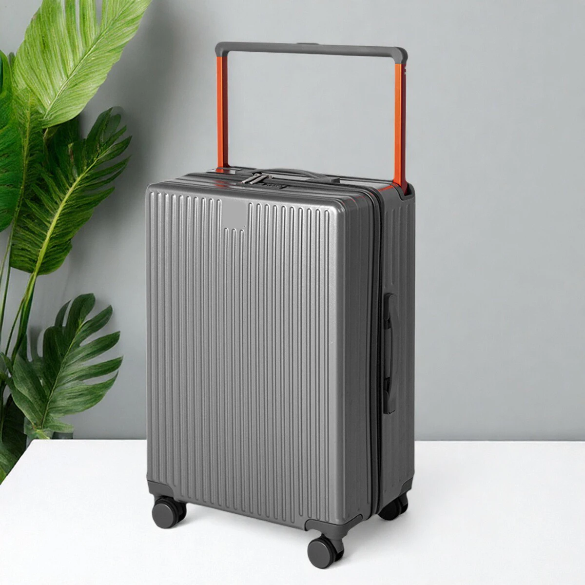 Wide Trolley Explosion-Proof Zipper Suitcase 20inch Boarding Case for Male College Students Large Capacity 24inch Travel Trolley Case for Women