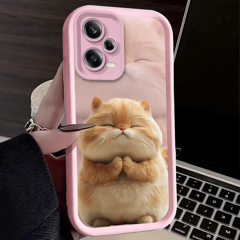 Fluffy Cute Fat Cat Soft Phone Case Cover