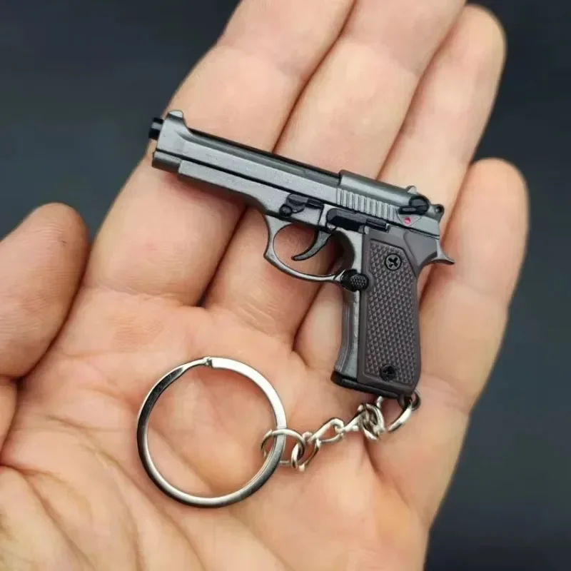 Alloy 1:4 92F Pistol Portable Toy Gun Model Detachable Keychain Fidget Toy for Boy Collection Adults Christmas Xmas Gift 3