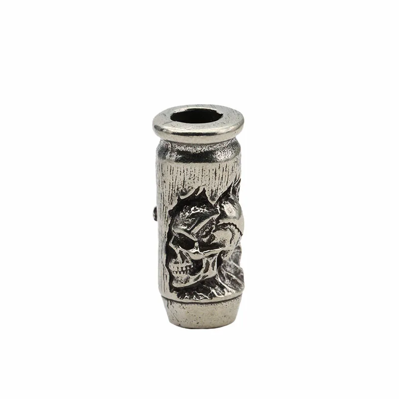 Perlina Portachiavi A Forma Di Teschio In Ottone Dorato, Per Cordino Da Coltello O Bracciale Paracord EDC