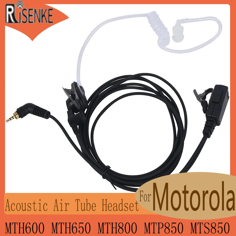 RISENKE-Earpiece Compatible with Motorola MTH600, MTH650, MTH800, MTP850, MTS850, Walkie Talkie, Air Tube Headset