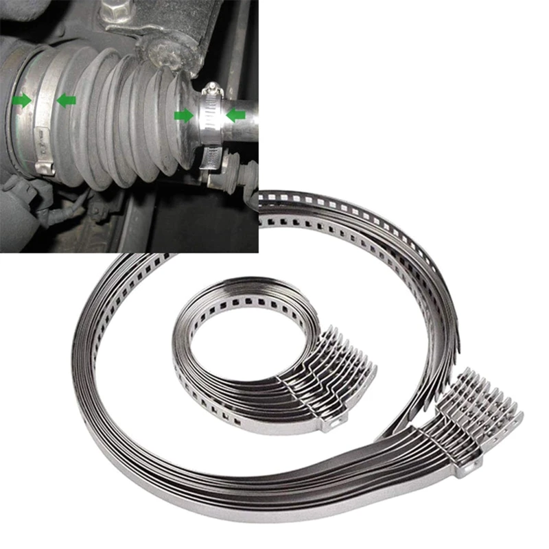 

Universal CV Tie Rod Boot Clamp 31-127mm Stainless Steel Crimp Clamp Set