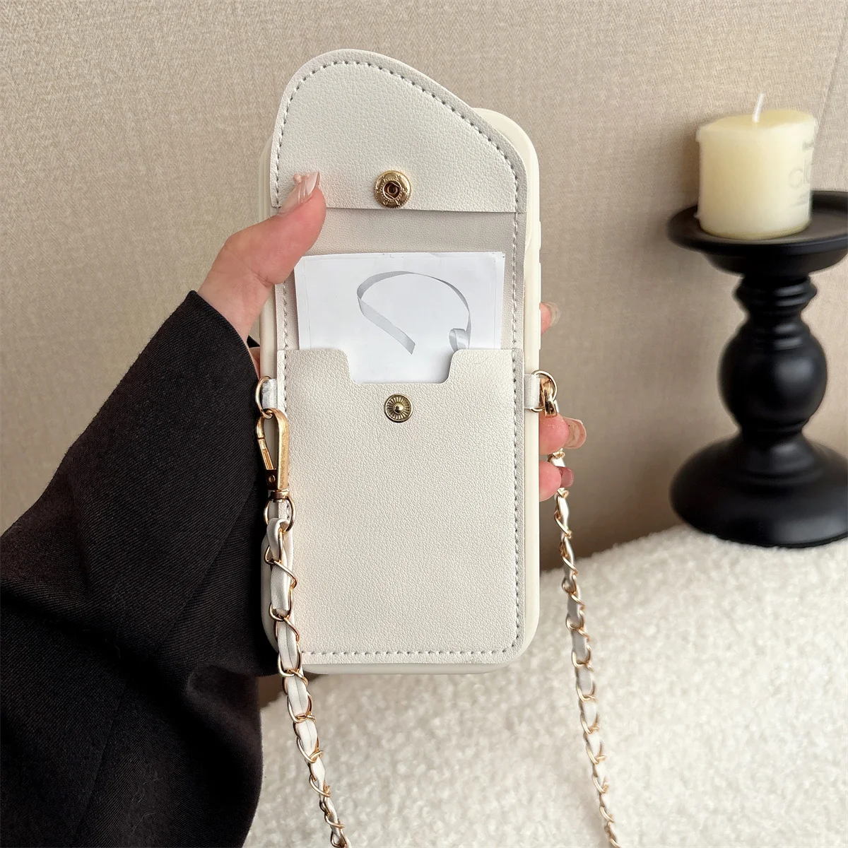 Versatile Crossbody Silicone Phone Case with Leather Wallet and Card Holder Slot