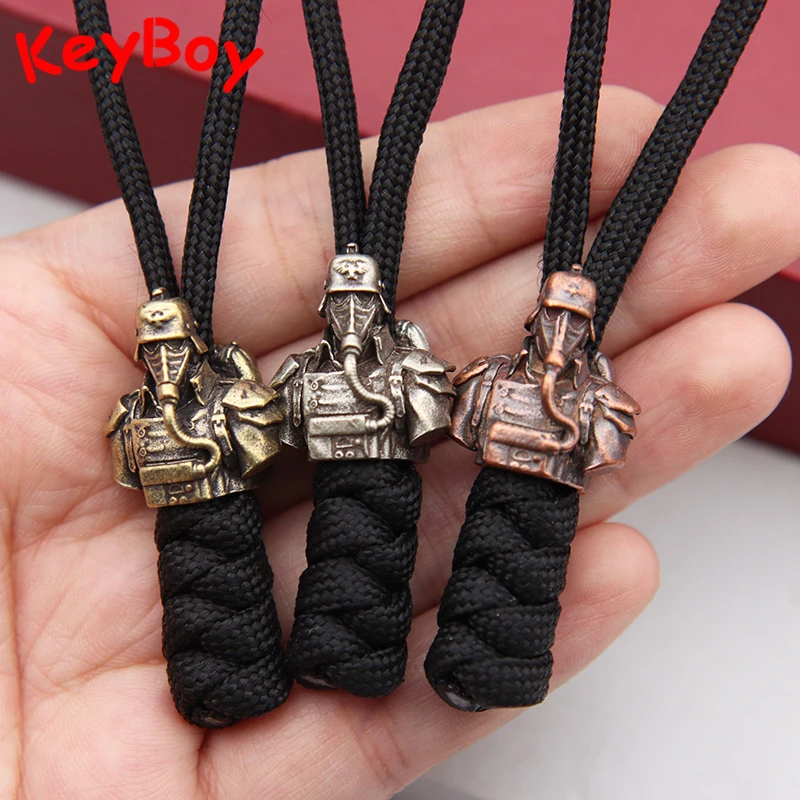 Death Biochemical Guard Solider Busto Brass Knife Beads Punk Gas Mask Edc Outdoor Survival Paracord Accessori Per Cordino Intrecciato Fai Da Te