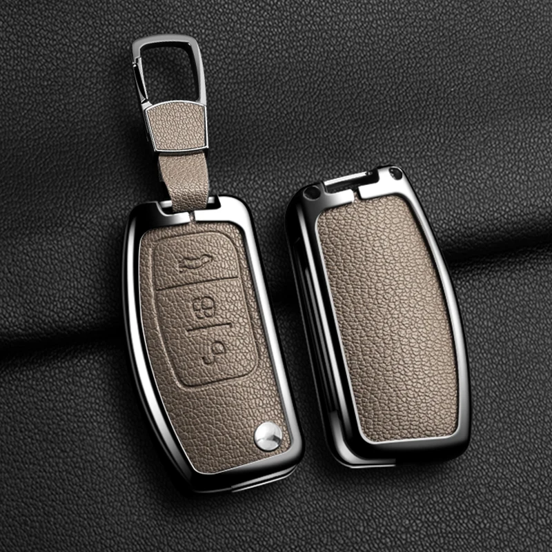 Auto Zinc Alloy Car Folding Key Case Cover for Ford Fiesta Focus 2 Ecosport Kuga Escape Falcon B-Max C-Max Eco Sport Galaxy key case key case cover