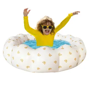 Blow Up Pool Flower Babies Pool Kids Inflatable Foldable Kiddie Pool Small Dip PVC Pool For Backyard Indoor Outdoor Use Sea Ball 1
