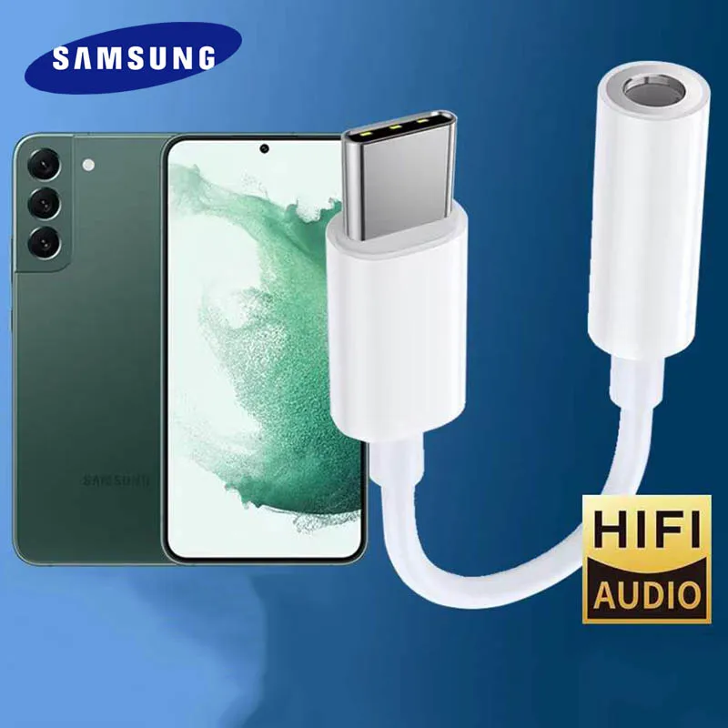 Original Samsung USB Type C To 3.5mm Jack Audio Cable For Galaxy S23 S22 Ultra S21 A33 A53 A73 Z
