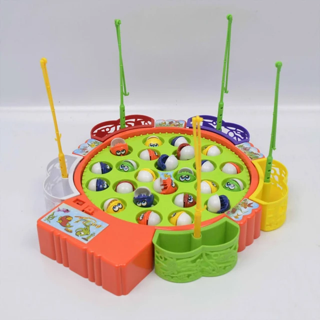 Colorful Fishing Toy Set With Electronic Turntable And 24 Fish - AliExpress