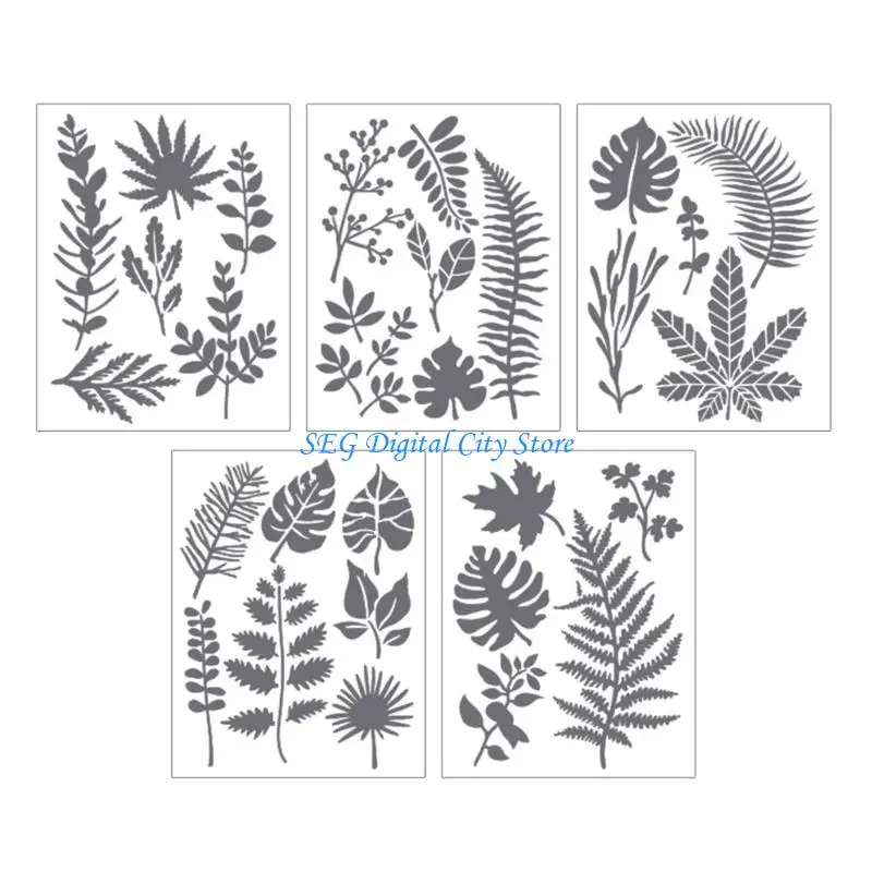 U75B 5Pcs 꽃 나비 템플릿 어린이 나무 사인 그림에 대 한 스텐실 그리기 Scrapbooking 저널 사진 앨범 벽 예술