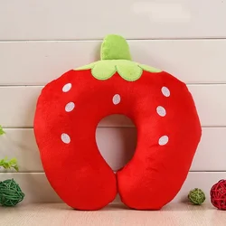Cozy U - Shaped Neck Pillow for Outdoor Travel - Fatigue - Relief Design (Strawberry)