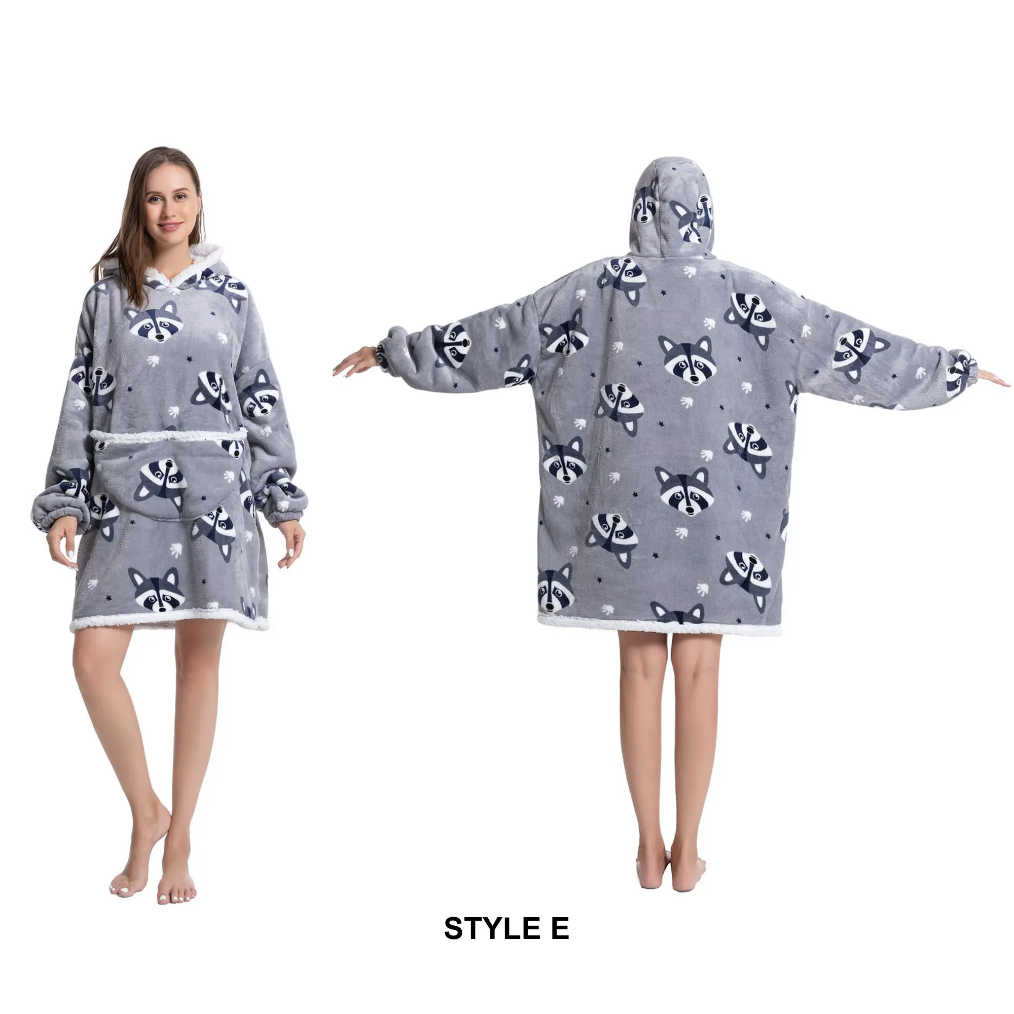 Cozy Sherpa Fleece Oversized Wearable Blanket Hoodie – Warm and Plush Hooded Sweatshirt