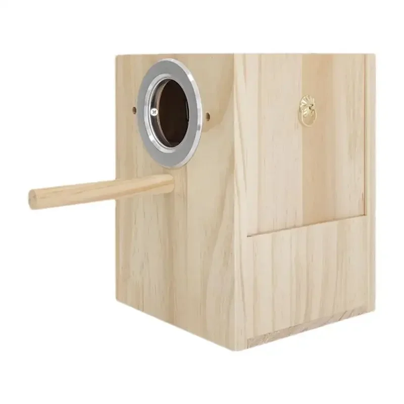 

Cockatiel Perch Box With Accessories Cage House Lovebirds Wooden for Breeding Nest Parrotlets Bird