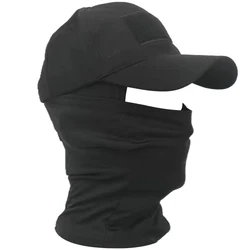 Enhanced Tactical Balaclava Sun Hat Set - Full Face Protection with Camouflage Design (11 Black)