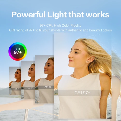 SYNCO COLBOR RGB LED 비디오 조명, 무소음 사진 조명, 앱 제어, 촬영용 보웬스 마운트 스튜디오 사진 램프, CL60R 5