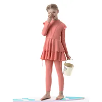 Skirts for Girls of Age 13 Muslim Swimsuit Girls 3 Piece Full Cover Hijab Burkini Arabic Swimwear Sunsuit Beachwear M Apparel 6