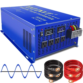 Pure Sine Wave อินเวอร์เตอร์24V 220V 6000W Power Inverter DC To AC หม้อแปลงแรงดันไฟฟ้า12V/36V/48V/72V/96V/110ถึง120V/230V/240V 1