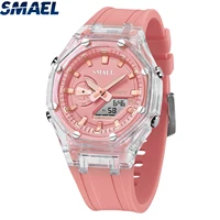 SMAEL 8088 5Alarm Clock 2 Time Digital Watches Waterproof Men Watch Countdown Stopwatch Led Light Electronic Movement Wristwatch 1