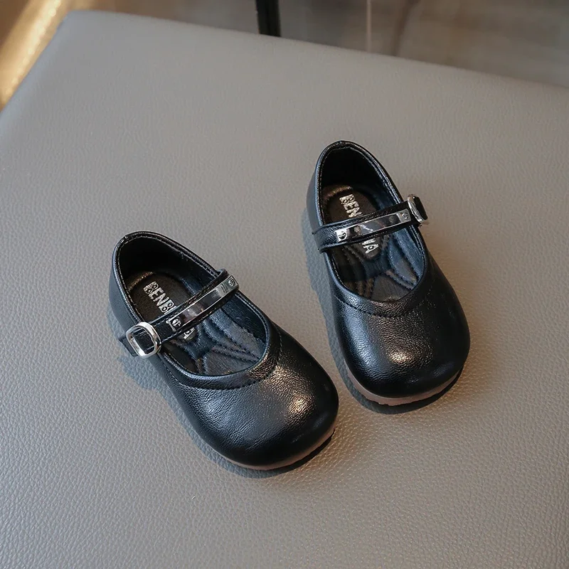 Leather Kids School Flats Shoes for Girls Autumn