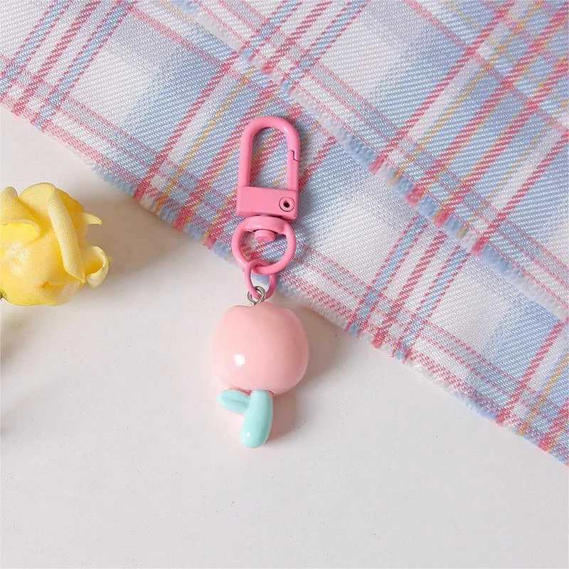 

Fashion Cuter Flower Candy Colored Tulip Pendant Bag Decoration Headphone Case Decoration Car Keychain Bag Pendant