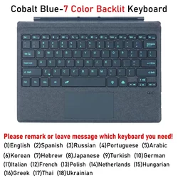Slim Detachable Bluetooth Keyboard for Surface Pro - Enhanced Type Cover (Backlit - Cobalt Blue)