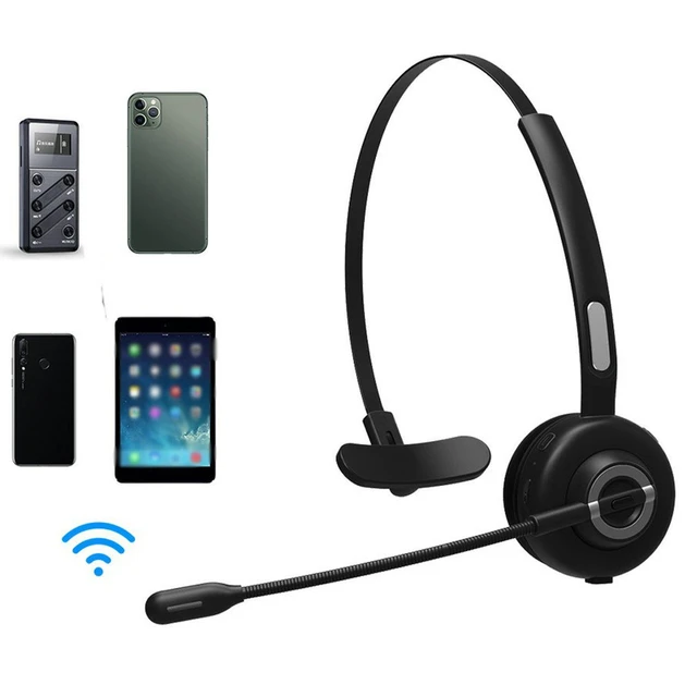 New H3 Wireless Call Headset Bluetooth-compatible 5.0 Wireless Trucker  Headphones With Mic Hands-Free Earphone For Phone PC - AliExpress