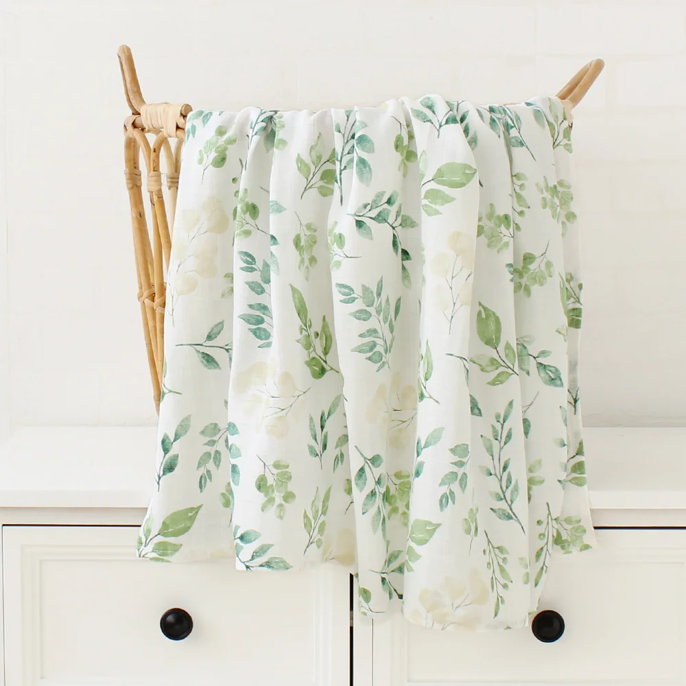 Bamboo Baby Blankets Newborn Baby Stuff Cotton Baby Muslin Swaddle Wraps Kid Blanket Soft Print Infant Towel Wrap 6