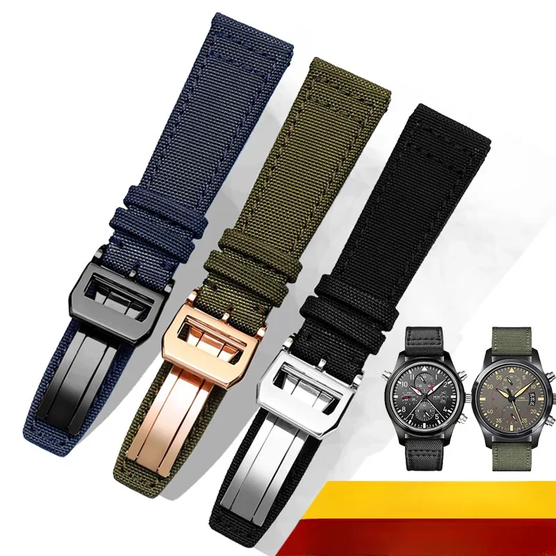 Accessori In Vera Pelle Per Cinturino Iwc Pilot Portogallo Portofino Tela Di Nylon Sostituzione Traspirante 20 21 22Mm Polso