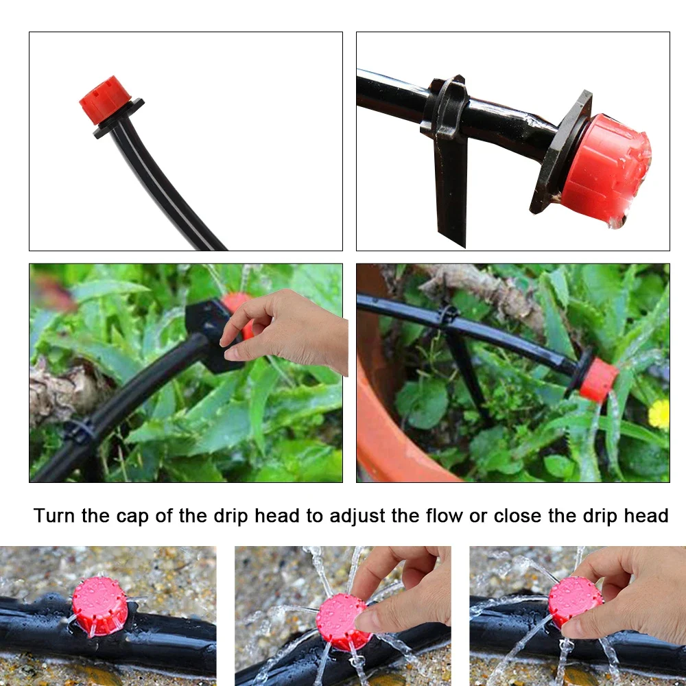 Irrigation Sprinklers Adjustable 4/7mm Micro Nozzles 50Pcs For Flower Beds Vegetable Anti-Clogging