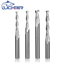 

UCHEER 1/5pcs 3.175mm 2 Flute Engraving Bit Tungsten Carbide CNC Milling Cutter Coated CNC End Mill for Woodworking