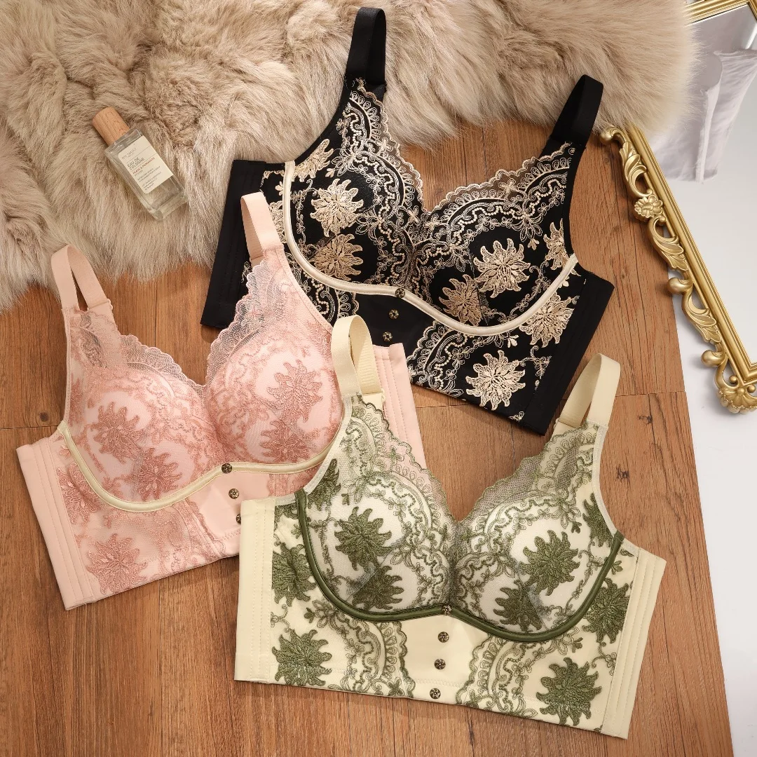 Hot Full cup thin underwear small bra plus size wireless adjustable lace Women's bra breast cover A B C cup Large size Lace Bras