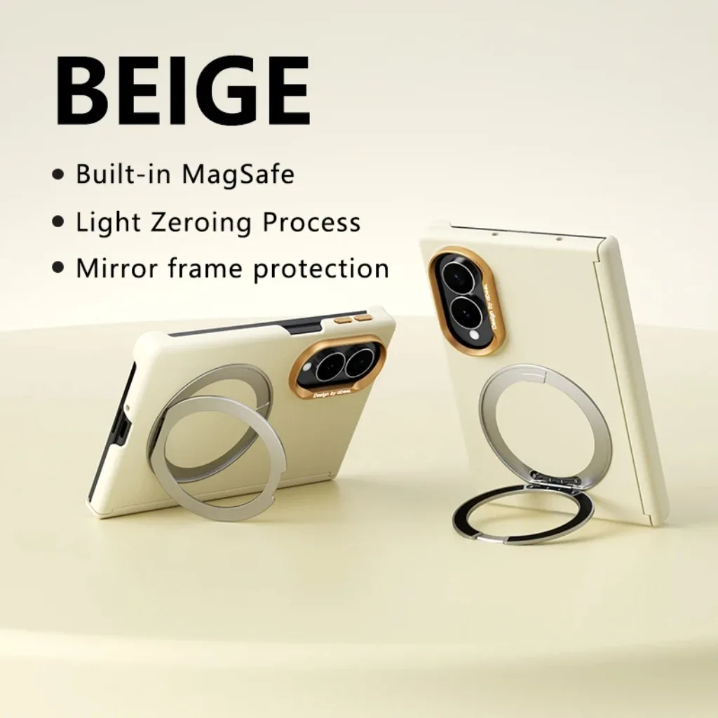 Magnetic Rotating Ring Holder Phone Case with Hinge Protection and MagSafe Compatibility