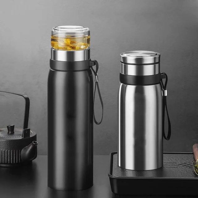 Large Capacity 304 Stainless Steel Tea Infuser Vacuum Flask Tea Separation Mug 750ml 1100ml Tumbler Thermos Travel Insulated Cup 6