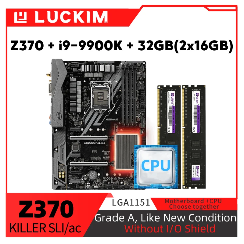 

Восстановленная материнская плата Z370 KILLER SLI/ac + i9-9900K + 32 Гб (2x16 Гб) комплект с памятью процессора DDR4 LGA1151
