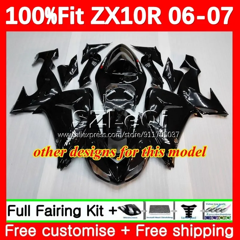 Orange Black Oem Body For Kawasaki Ninja Zx-10r Zx 1000 Cc 10 R 10r Zx10r  06 07 Zx1000 2006 2007 Injection Fairing Kit 109lq.69 - Full Fairing Kits -  