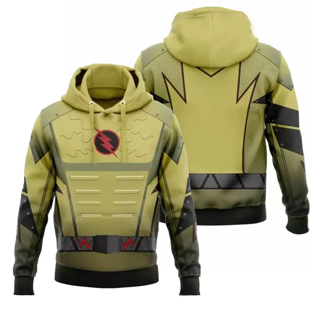 

Flash Cosplay Hoodie Wally West 3D Printed Hooded Sweatshirt Men Women Fantasia Superhero Casual Streetwear Pullover Disguise