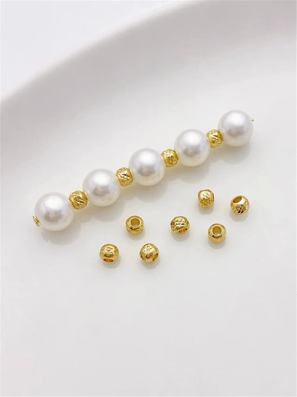 

Разрезанные блестящие бусины 3 мм с золотым покрытием 14 к, браслет-цепочка ручной работы «сделай сам», ожерелье, материалы для ювелирных изделий, аксессуары