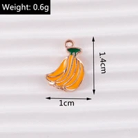 10 pièces 10x14mm mignon alliage émail fruits banane breloques pour boucles d'oreilles pendentifs colliers Bracelets à bricoler soi-même artisanat résultats de bijoux 2