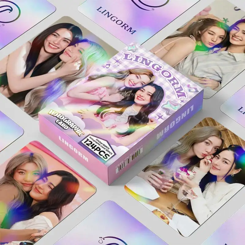 우리의  링오르엠 레이저 로모 카드, 스티커가 포함된 HD 포토카드, 태국 드라마, 링과 오름 캐릭터, 92 124개