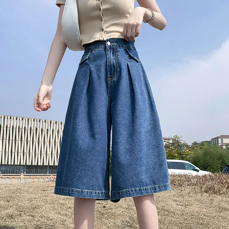 

New in Pants and Capris Women's Denim Wide Trousers Ladies Jeans Fashion Korean Streetwear Y2k Japanese Trendyol 2023 Trend Leg