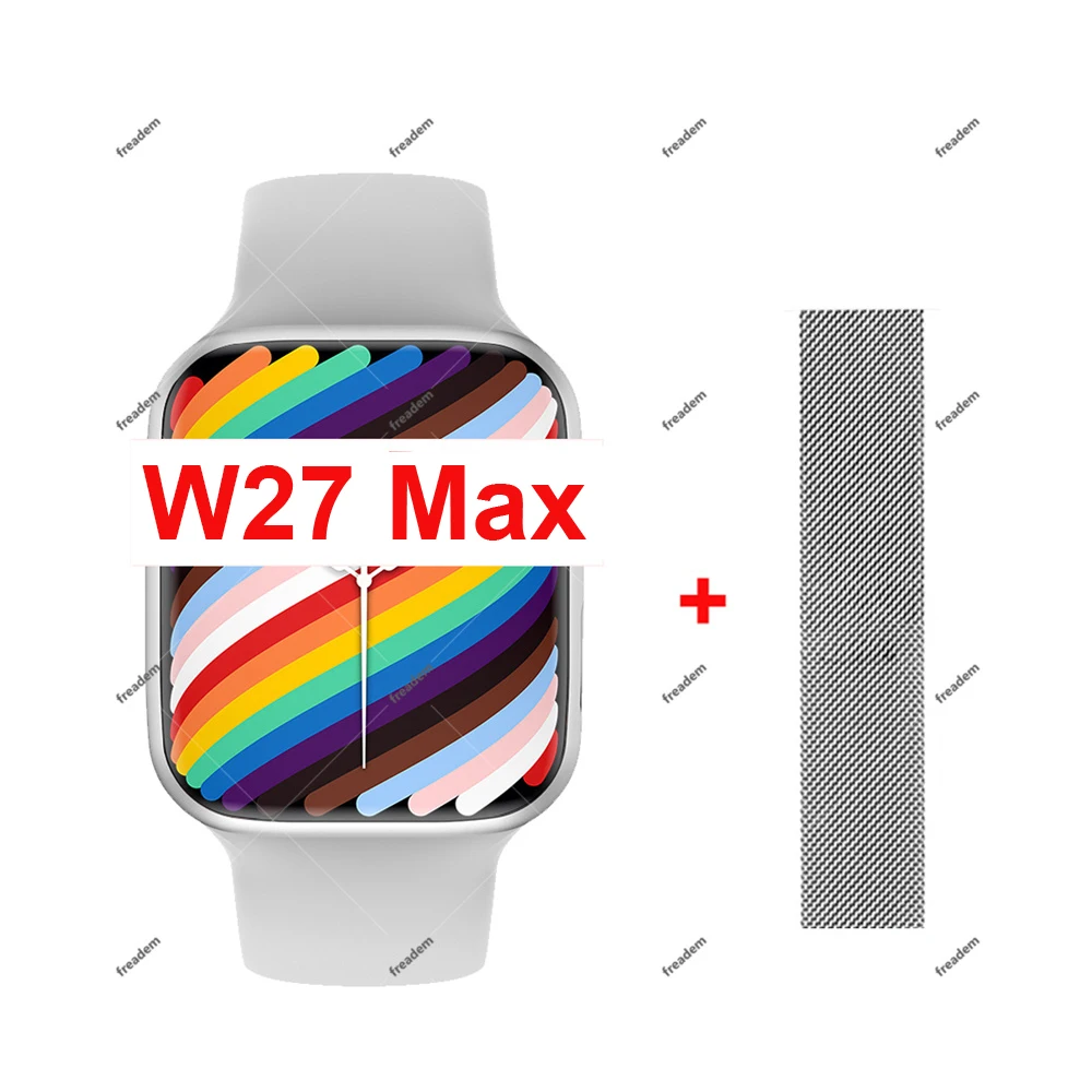 New W27 Max Smartwatch 1.9 Inch NFC BT Call Fitness Ip68 Smart Watch for Men Women Android Ios Watch 7 Black Gold 