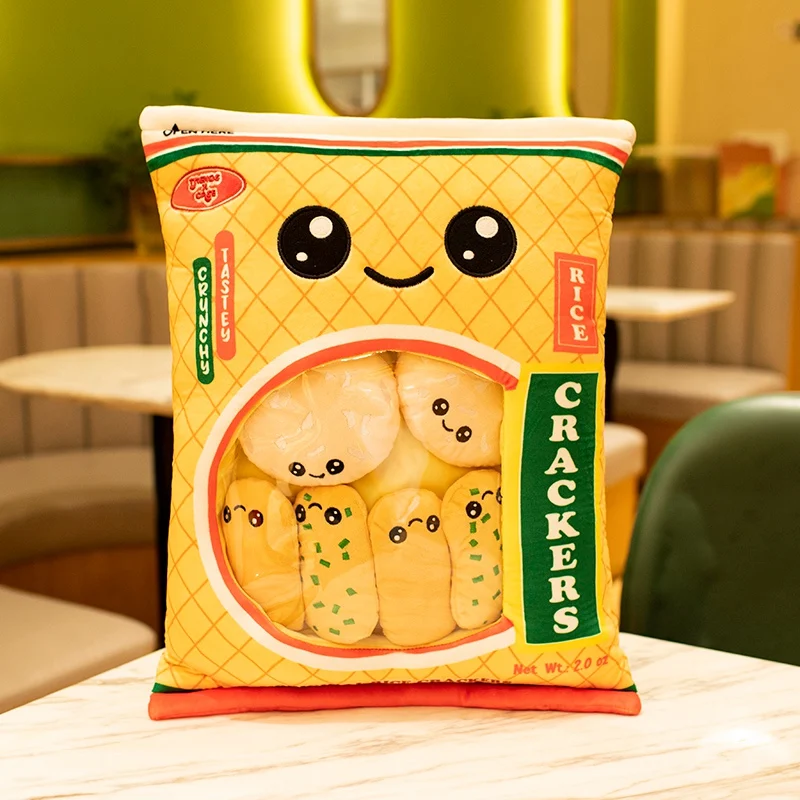 Cute Plush Snacks Puffs Toy Stuffed Soft A Bag Of Doughnut Spicy Stick Long Bread Pillow Creative Kids Toys Gift For Children 6