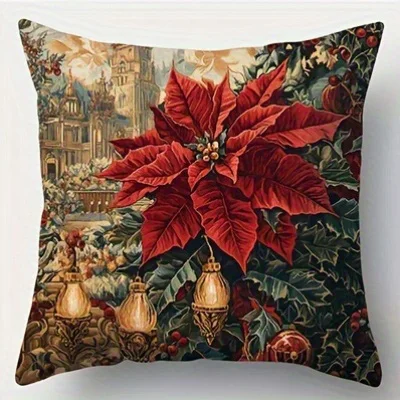Christmas-Themed Decorative Pillow Cover