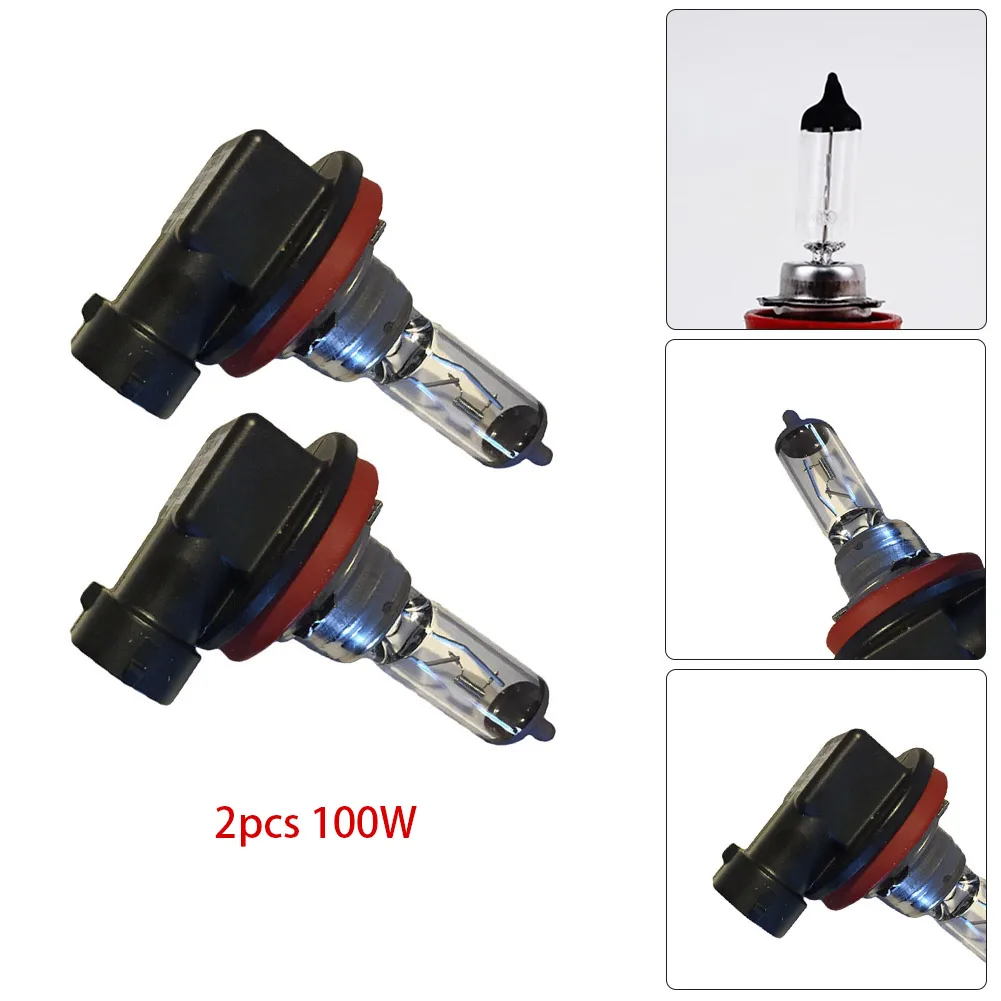 

2pcs Car Halogen Bulbs H11 12V 100W 6000K Super Bright Ultra White Fog Halogen Bulb Car Headlight Lamp Quartz Car Accessories