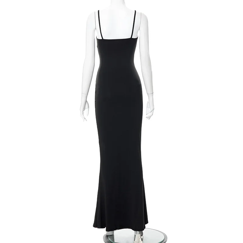 Slip Sleeveless Backless Maxi Dress Women 2025 Y2K Summer Bodycon Elegant Sexy Outfits Ladies Birthday Party Club Fishtail Dres 2